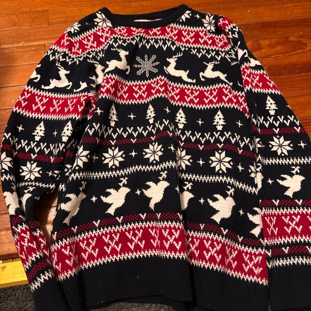 Chic Nation Red and Black Holiday Sweater
